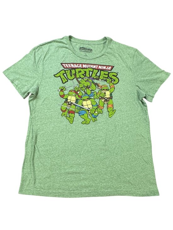 Nickelodeon Other - Teenage Mutant Ninja Turtles Graphic T-Shirt Size L Green Heathered Nickelodeon